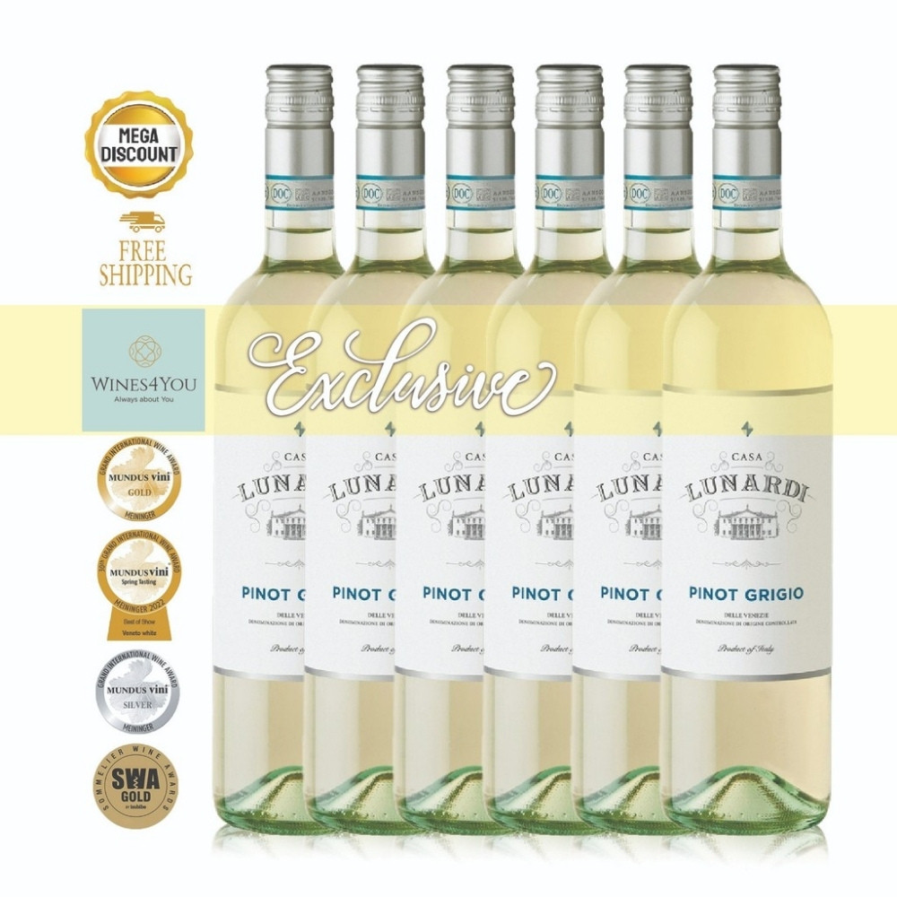 Lunardi Pinot Grigio IGT Italy White Wine 6btls Ctn Promo!